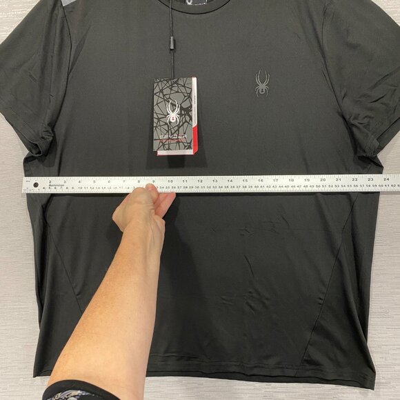 SPYDER Black T Shirt Mens Large Quick Dry Perforated Lightweight Short Sleeve - Picture 10 of 12